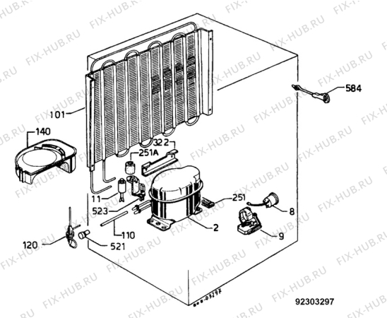 Взрыв-схема холодильника Electrolux ER6529T - Схема узла Functional parts